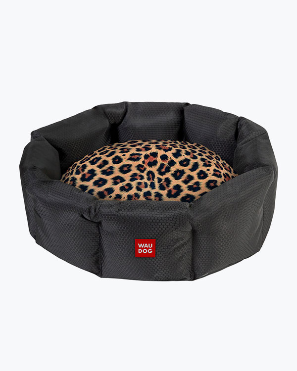 Лежанка для тварин WAUDOG Relax, малюнок Леопард, розмір L, 49х59х20