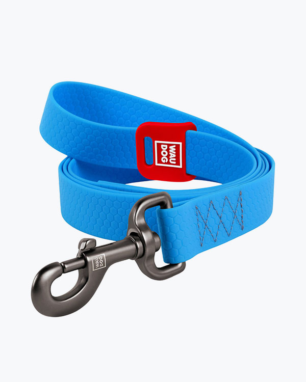 Поводок WAUDOG Waterproof водостойкий для собак, синий, размер S (15мм, 183см)