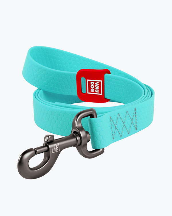 Повідець WAUDOG Waterproof водостійкий для собак, ментоловий, люмінесцентний, розмір M (20мм, 183см)