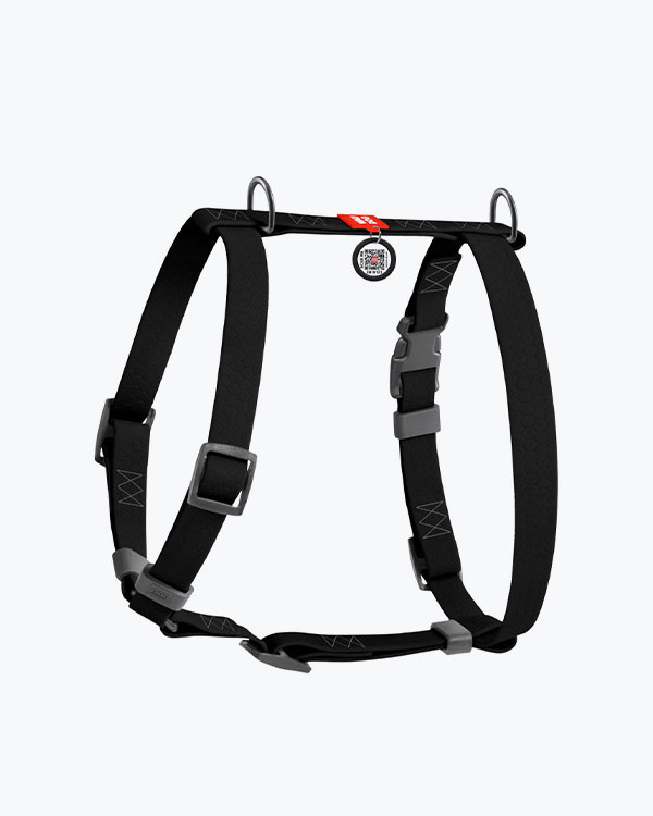 Шлея для собак WAUDOG Waterproof анатомічна Н-подібна, з QR паспортом, чорна, розмір XL