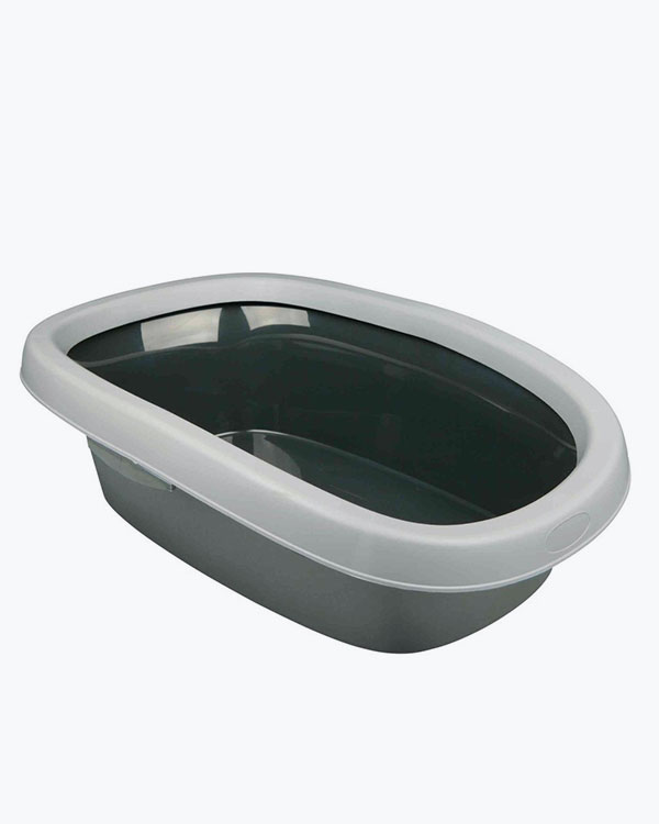 Туалет Trixie Carlo для котів, пластиковий, з бортами, сірий, 38x17х58 см