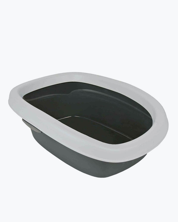 Туалет Trixie Carlo для котів, пластиковий, з бортами, сірий, 31x14x43 см