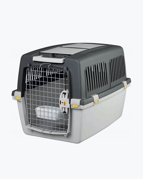 Контейнер-переноска Trixie Gulliver 4 для тварин вагою до 18 кг, сірий пластик, розмір S-M, 52x51x72 см