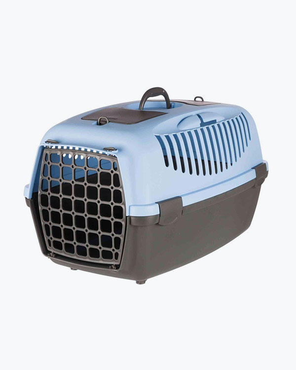 Контейнер-переноска Trixie Capri 3 для тварин вагою до 12 кг, синя пластик, розмір S 40x38x61 см