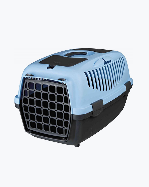 Контейнер-переноска Trixie Capri 2 для тварин вагою до 8 кг, синя пластик, розмір XS-S, 37x34x55 см