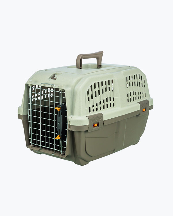 Контейнер-переноска Trixie Skudo 2 для собак весом до 18 кг, коричневый пластик, размер XS-S, 35x36x55 см