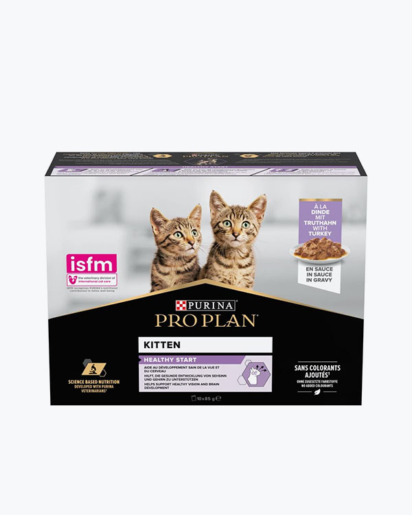 Упаковка вологого корму PURINA ProPlan Kitten, для кошенят, мультипак, індичка , 10 х 85 г