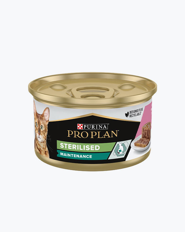 Вологий корм PURINA ProPlan Sterilised для стерилізованих котів, з лососем та тунцем, 85 г