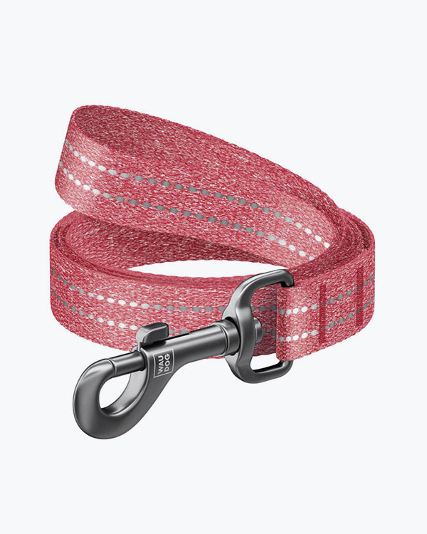 Повідець WAUDOG Re-cotton для собак з відновленої бавовни, червоний, розмір M (20 мм, 200 см)