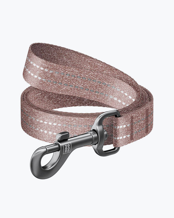 Поводок WAUDOG Re-cotton для собак из восстановленного хлопка, коричневый, размер M (20 мм, 200 см)