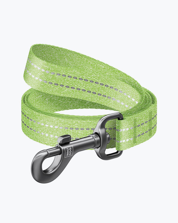 Поводок WAUDOG Re-cotton для собак из восстановленного хлопка, салатовый, размер S (15 мм, 200 см)