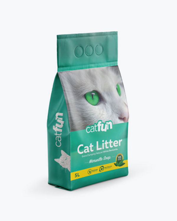 Наповнювач Catfun, для котячих туалетів, бентонітовий з ароматом марсельського мила, 5 л