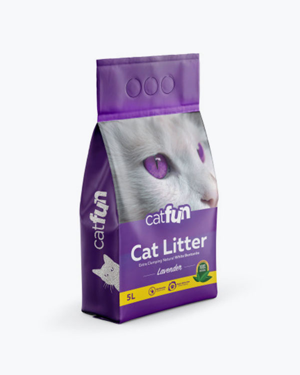 Наполнитель Catfun для кошачьих туалетов бентонитовый с ароматом лаванды 5 л