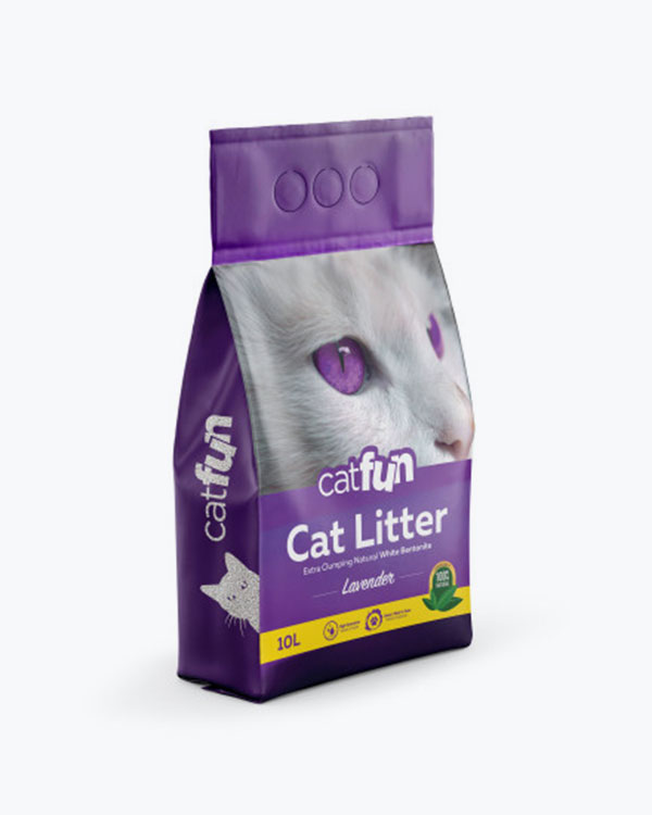 Наповнювач Catfun, для котячих туалетів, бентонітовий з ароматом лаванди 10 л