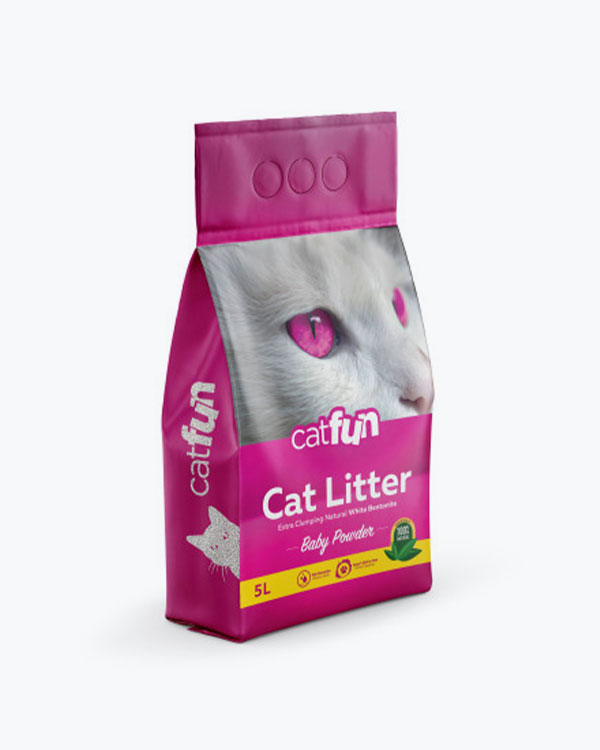 Наповнювач Catfun, для котячих туалетів, бентонітовий з ароматом дитячої присипки, 5 л