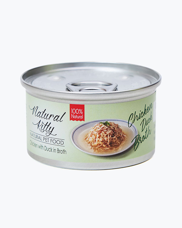 Вологий корм Natural Kitty Broth Series Chicken with duck in broth для котів, курка з качкою в бульйоні, 80 г