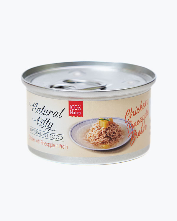 Вологий корм Natural Kitty Broth Series Chicken with pineapple in broth для котів, курка з ананасом в бульйоні, 80 г