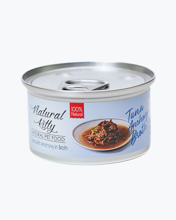 Вологий корм Natural Kitty Broth Series Tuna with anchovy in broth для котів, курка з анчоусами в бульйоні, 80 г