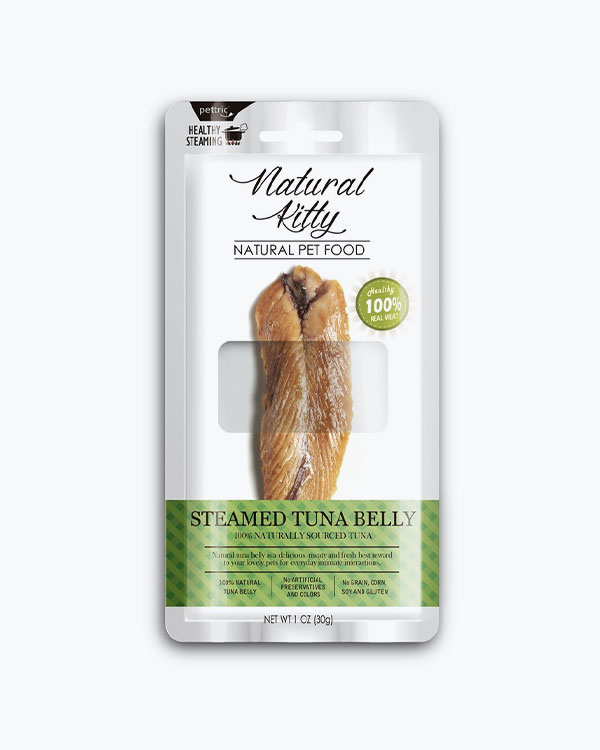 Ласощі Natural Kitty Original Series STEAMED TUNA BELLY для котів та собак, у вигляді шматочків тунця  приготованих на пару , 30г