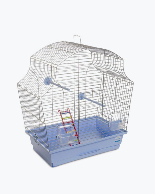 Клітка Природа Мері для дрібних декоративних птахів хром/блакитна, 44x27x54 см