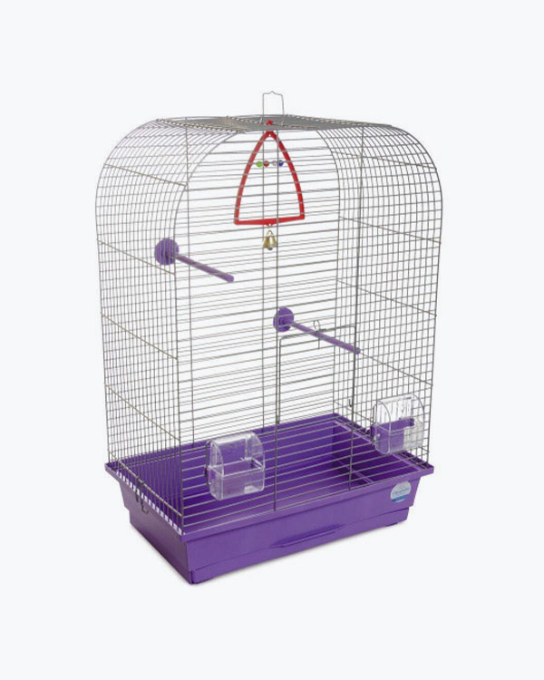 Клітка Природа Ауріка для дрібних декоративних птахів фіолетова, 44x27x64 см