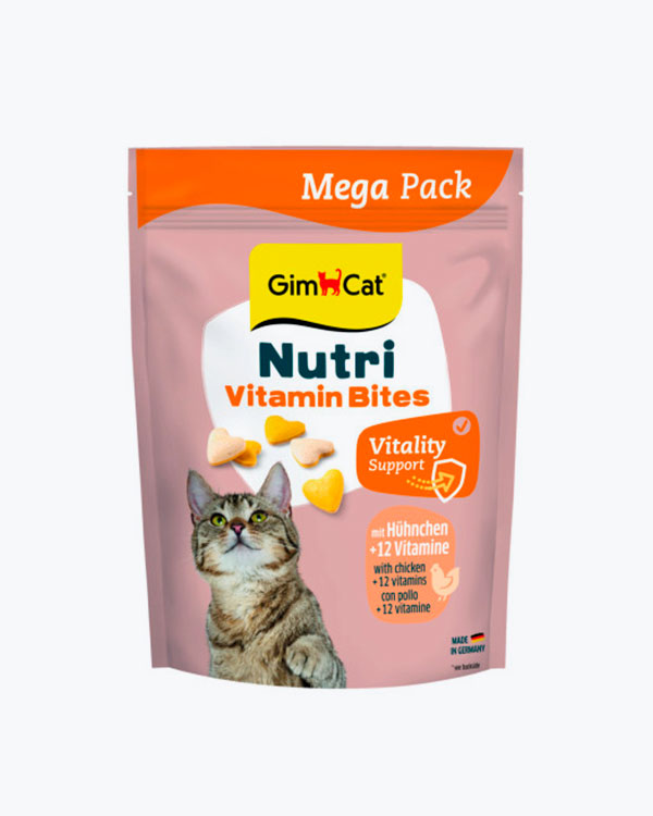 Вітаміни GimCat Nutri Vitamin Bites для дорослих котів мультивітаміни з куркою, 425 г