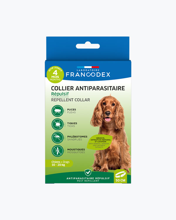 Нашийник-репелентний Francodex Repellent Collar для собак 10-20 кг, з героніолом