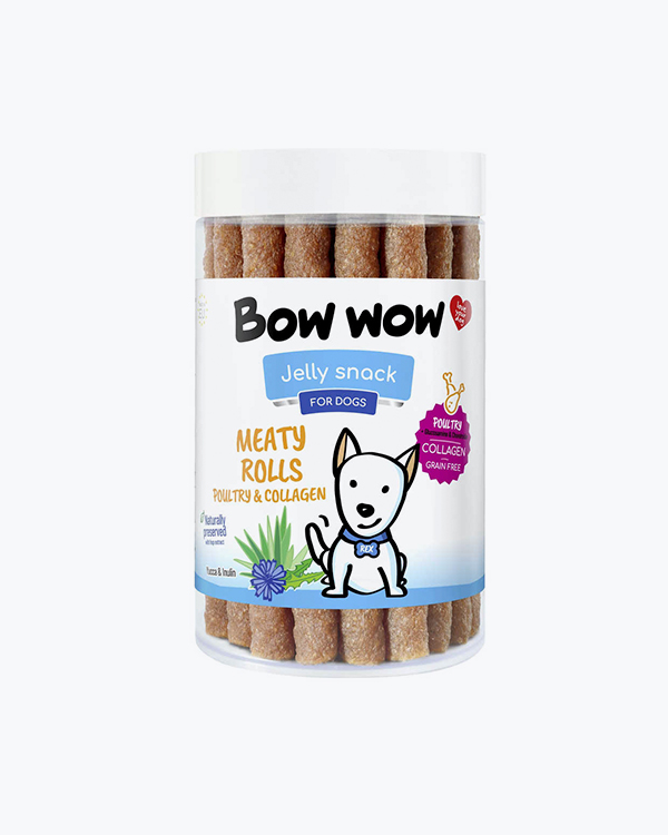 Ласощі  для собак Bow wow, палички м'ясні з птиці та колагену, (17 шт/уп)