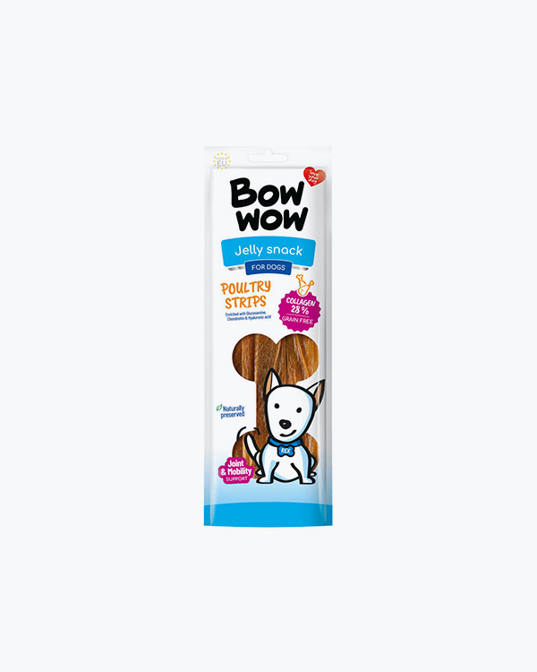 Ласощі  для собак Bow wow, смужки з яловичини та птиці, 22 см/60 гр (20 шт в кор)