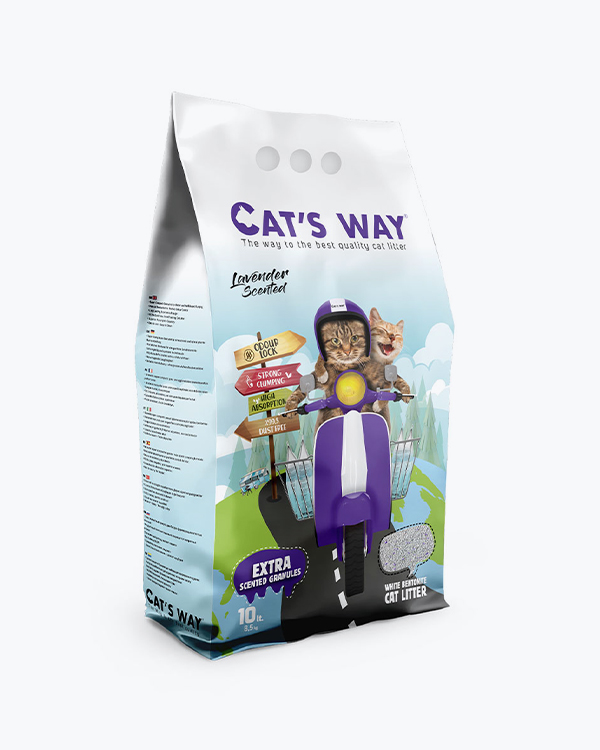 Бентонітовий наповнювач CAT'S WAY, лаванда, фіолетові гранули, 10 л