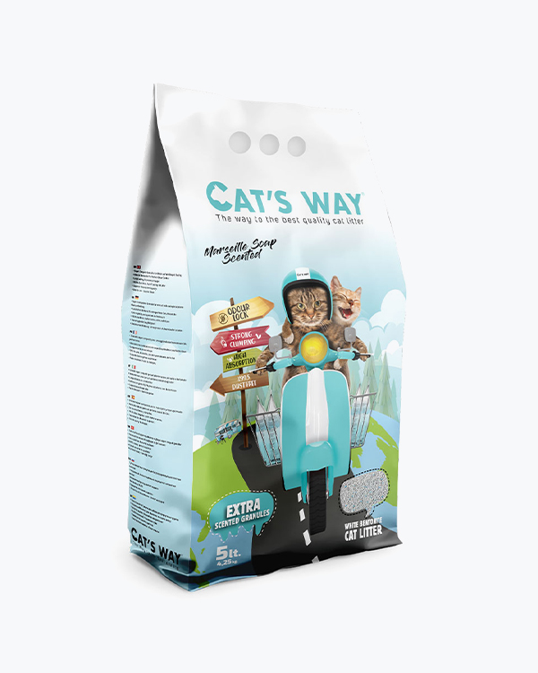 Бентонітовий наповнювач CAT'S WAY, марсельске мило, бірюзові гранули, 5 л