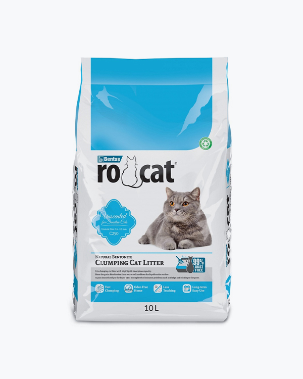 Бентонітовий наповнювач RoCat Cat Litter Unscented, для котячого туалету, без аромату, 10 л