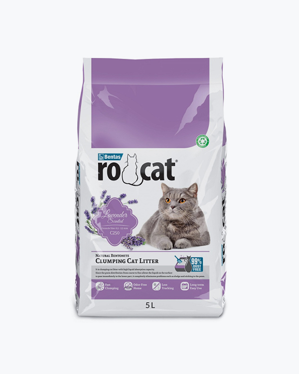 Бентонітовий наповнюва RoCat Cat Litter Lavender, для котячого туалету, лаванда, 5 л