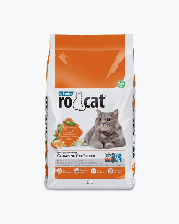 Бентонітовий наповнюва RoCat Cat Litter Orange, для котячого туалету, цитрус, 5 л