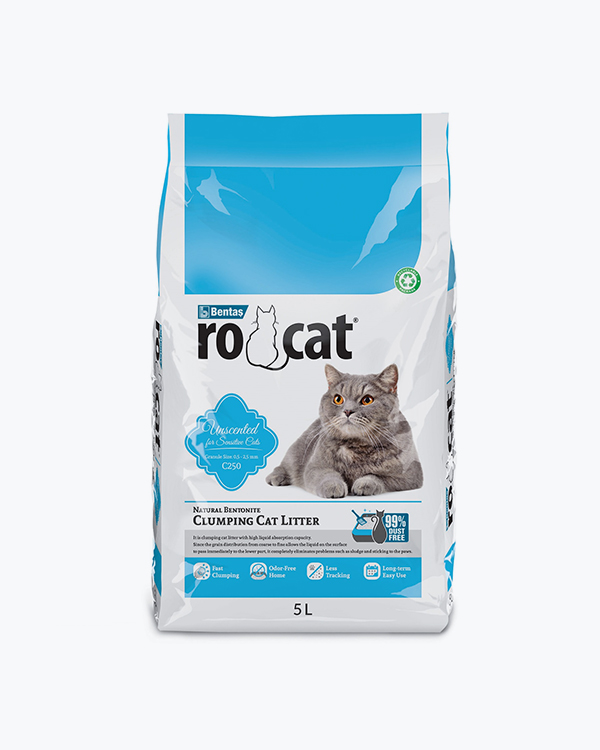 Бентонітовий наповнювач RoCat Cat Litter Unscented, для котячого туалету, без аромату, 5 л