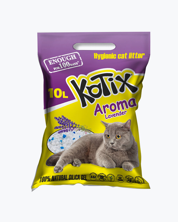 Наповнювач KOTIX для котячого туалету, з ароматом лаванди, 10 л
