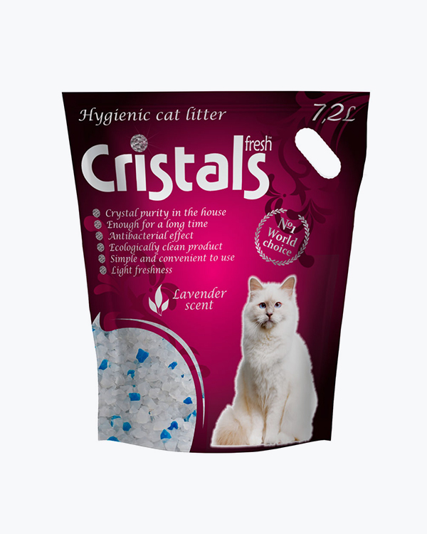 Наповнювач CRISTALS Fresh для котячого туалету, з ароматом лаванди, 7.2 л