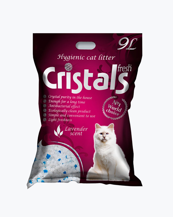 Наповнювач CRISTALS Fresh для котячого туалету, з ароматом лаванди, 9 л