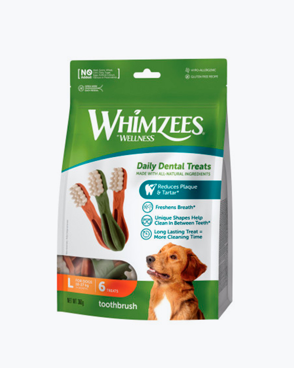 Ласощі Whimzees Toothbrush для собак, у формі зубної щітки, L ,6 шт