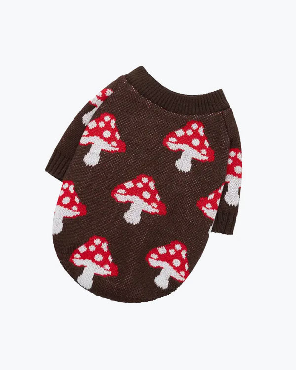 Светр Dogs Bomba для собак, Грибочки, шоколад, розмір №8