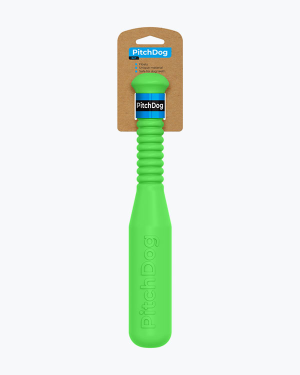 Ігрова бита для апортировки PitchDog, довжина 35 см, діаметр 6 см, салатова