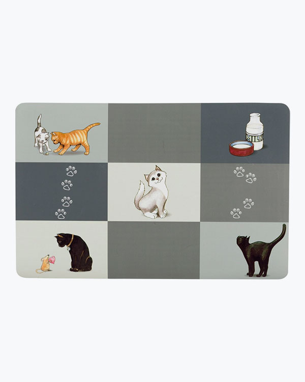 Килимок під миску Trixie Patchwork, для котів, сірий пластик, 44х28 см