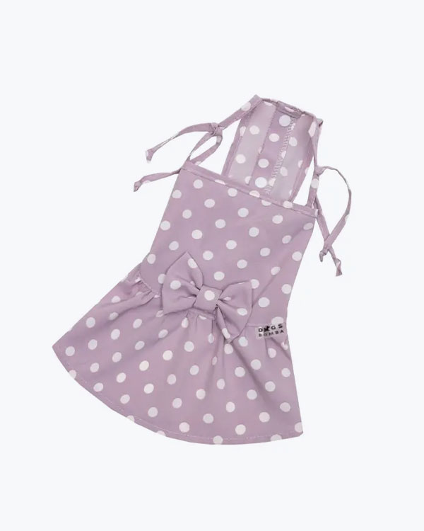 Сарафан Dogs Bomba в горошек, для собак, лаванда, размер №3