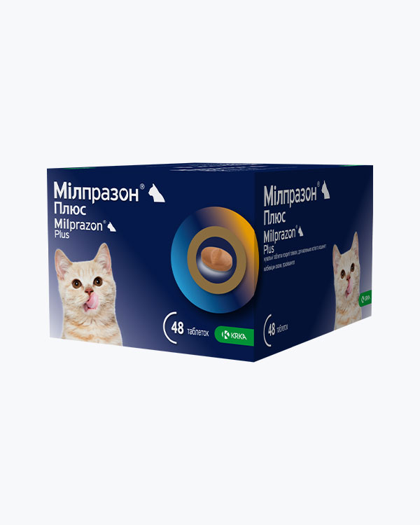 Milprazon Plus (Мілпразон Плюс) таблетки від гельмінтів для котів та кошенят масою від 0.5 до 2 кг, 4/10мг (1 шт)