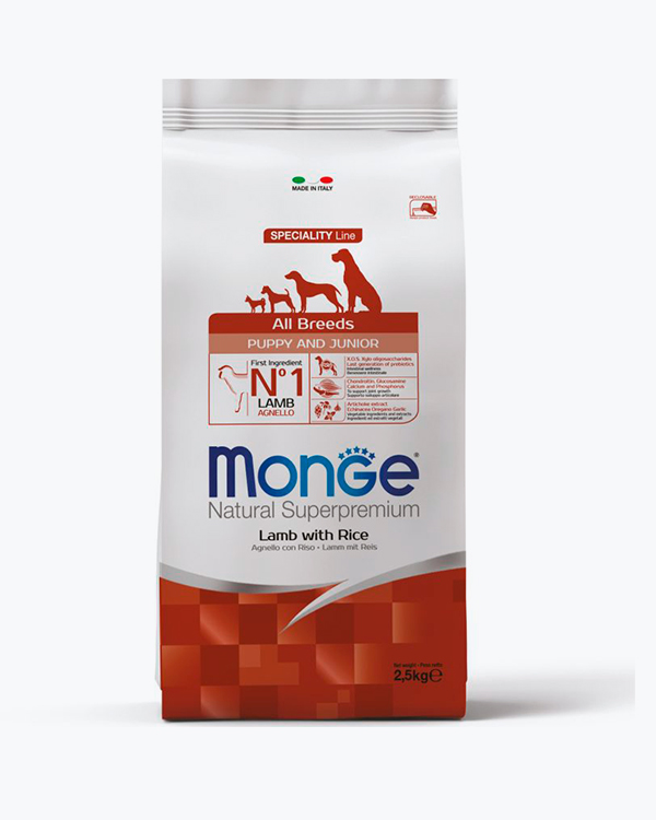 Сухий корм Monge Dog All breeds Puppy & Junior для цуценят усіх порід ягня з рисом, 2.5 кг - фото 1