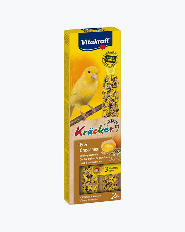 Ласощі Vitakraft Kracker Original Feather Care, крекер для канарок під час линьки з яйцем, 60 г / 2 шт