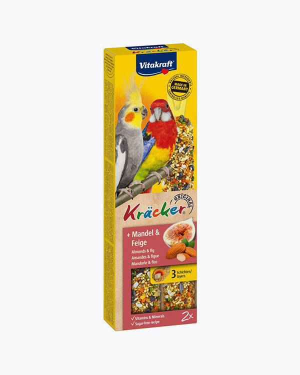 Ласощі Vitakraft Kracker Original Almonds and Fig, крекер для великих австралійських папуг фруктовий, 2 шт/уп