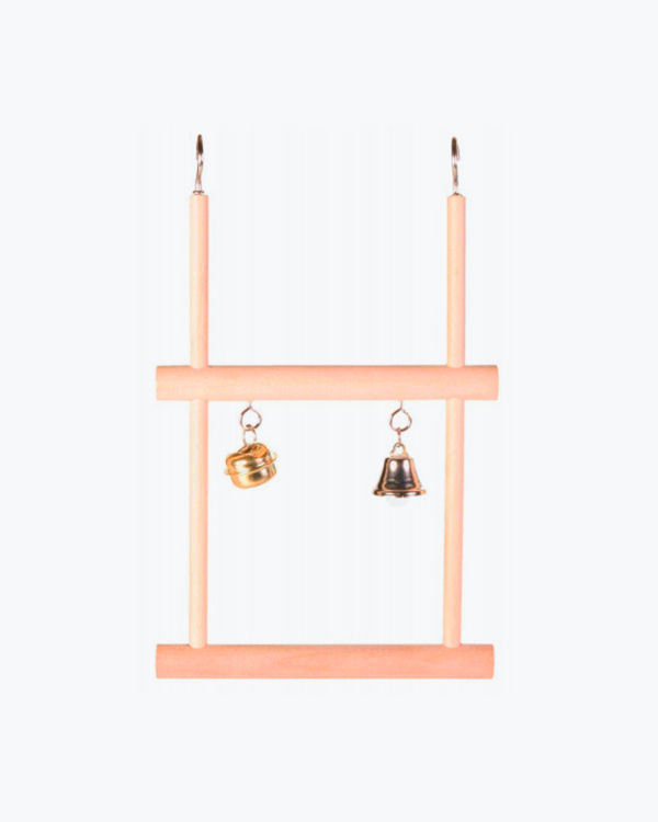 Іграшка Trixie для птахів Гойдалка подвійна з дзвіночками дерево, 12х20 см