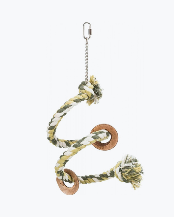 Іграшка Trixie для птахів Канат плетений з кільцями текстиль, 50 см/21 мм