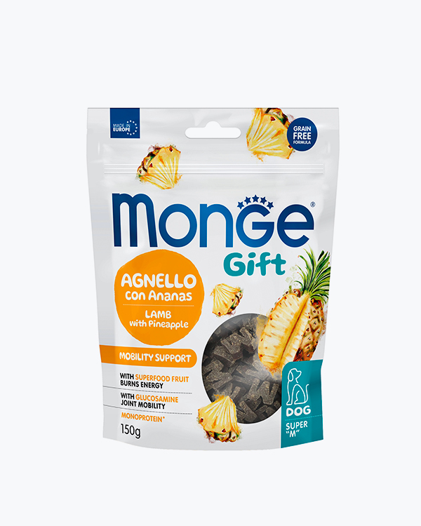 Лакомство Monge Gift Dog Mobility support для собак, ягнятина с ананасами, 150 г